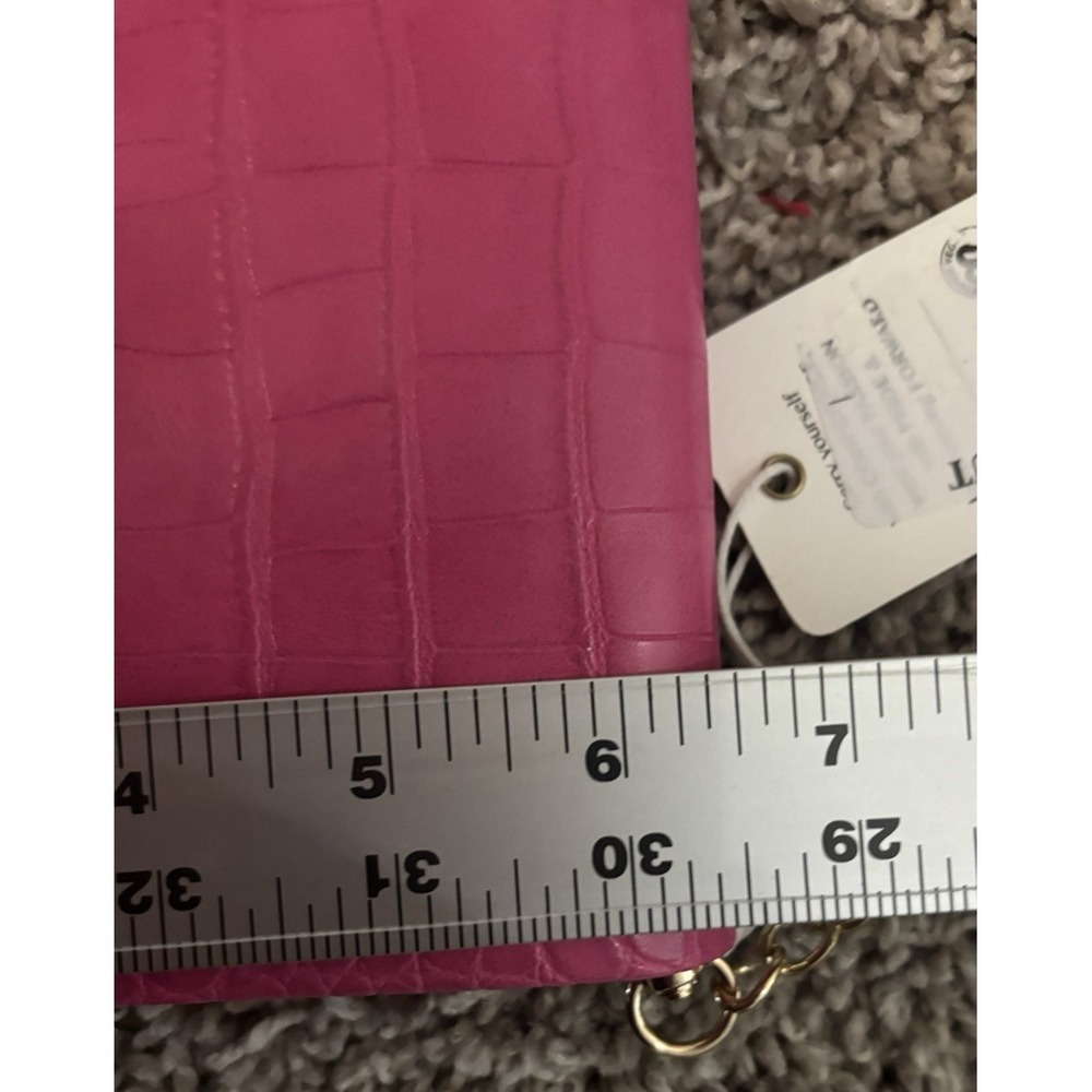 Urban Expressions Pink Croc Embossed Vegan Leather Crossbody Clutch Bag New - Picture 13 of 16